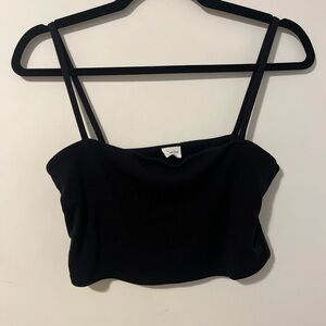 Wilfred Black Ribbed Cropped Tank Top